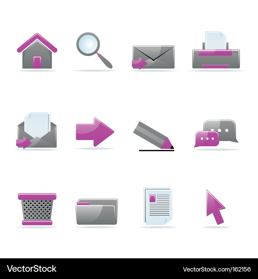 Glossy Web Icon Set vector image
