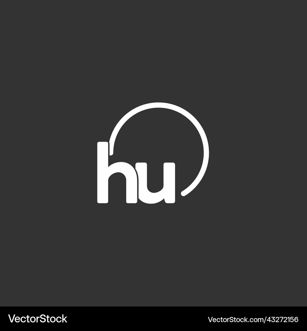 Hu initial logo with rounded circle Vector Image