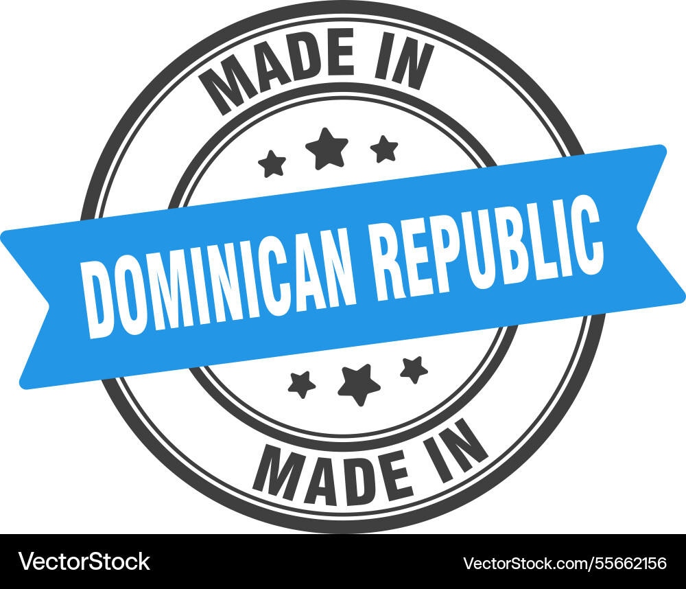 Made in dominican republic round sign Vector Image