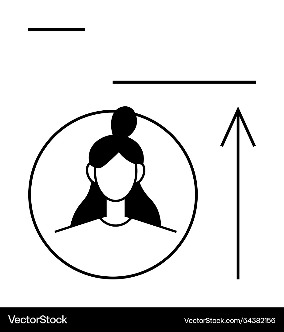 Minimalist profile with upward arrow simple lines Minimalist profile with upward arrow simple lines Vector Image