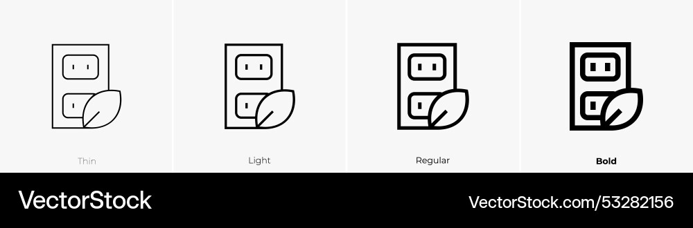 Power socket icon thin light regular and bold Vector Image