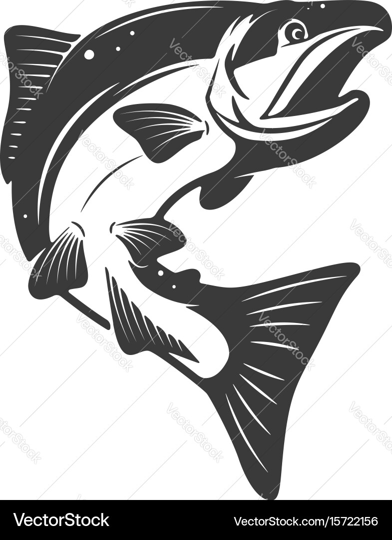 Salmon Icon - Single Fish Royalty Free Vector Image