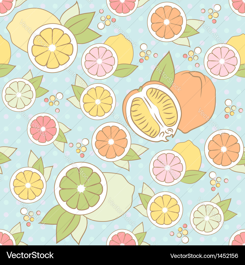 Seamless pattern with citrus Royalty Free Vector Image