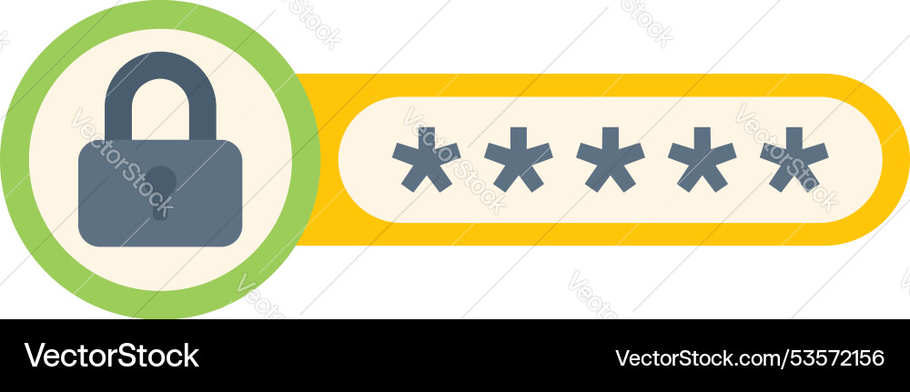 Secure password field with hidden behind Secure password field with hidden behind Vector Image