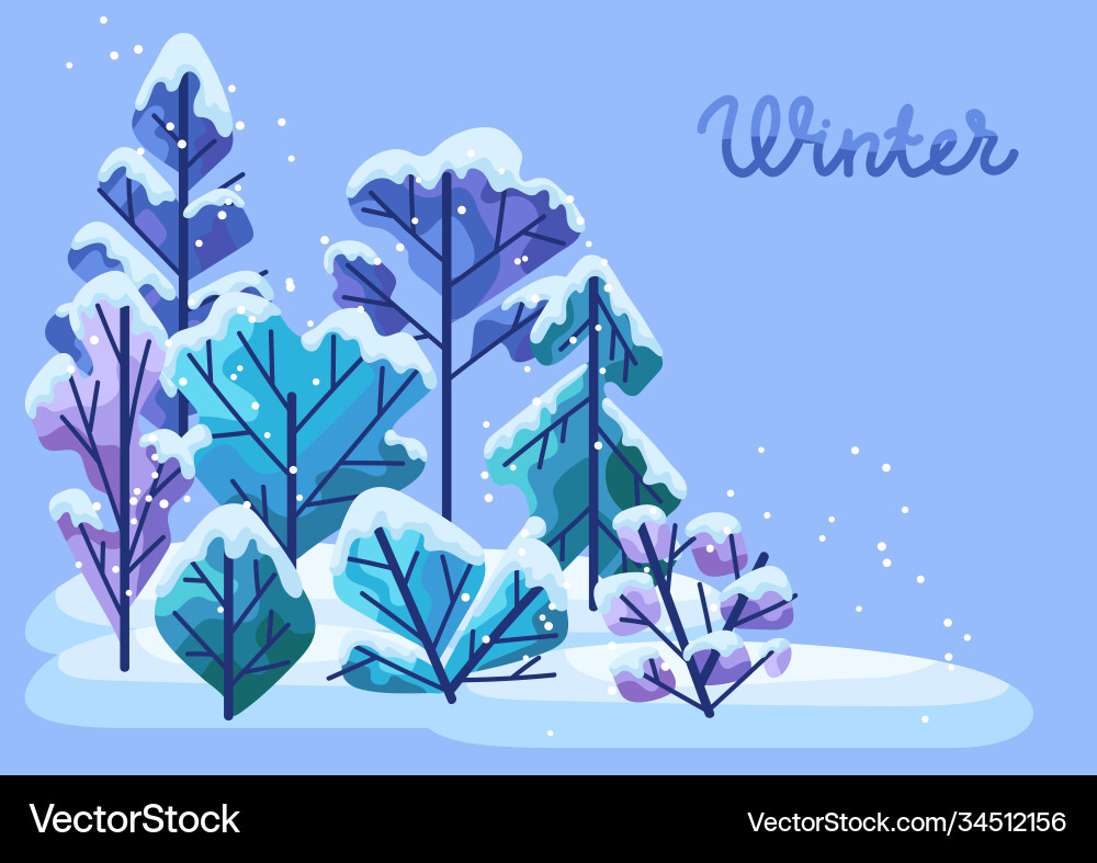 Winter background with trees Winter background with trees vector image