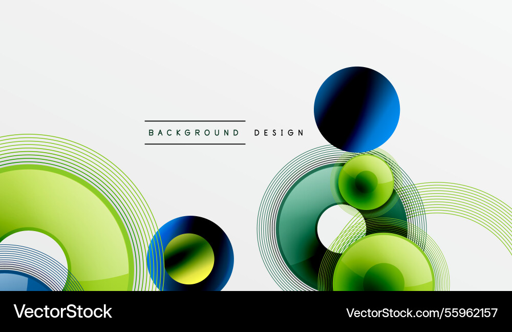 Abstract composition of overlapping circles vector image