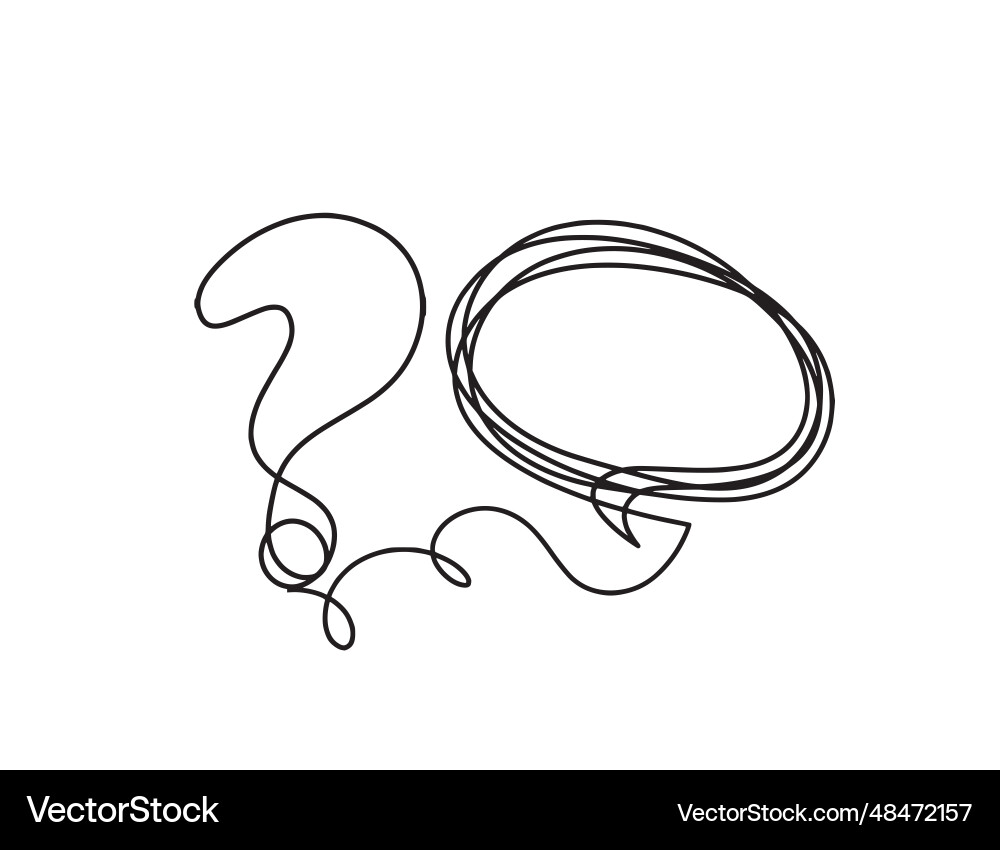 Abstract question mark with comment as continuous vector image