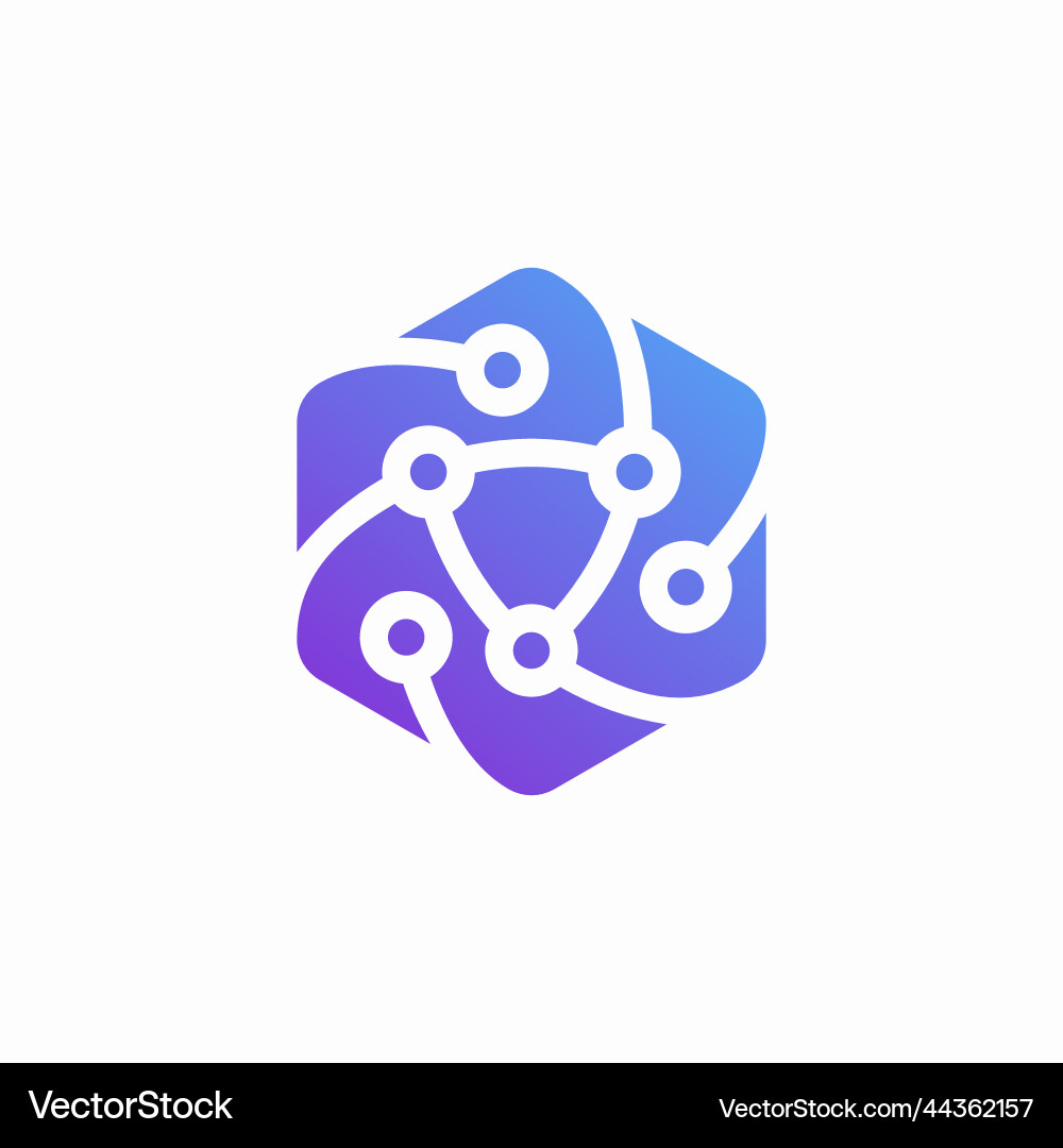 Abstract tech logo polygon shape vector image