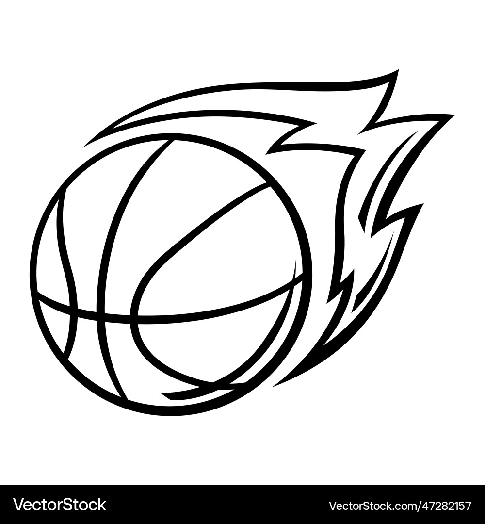 Basketball Flame Sport Icon vector image