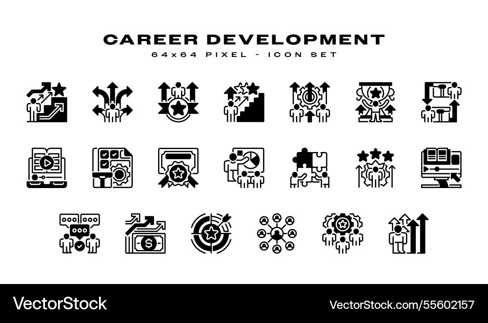 Career development icon set universal creative Vector Image