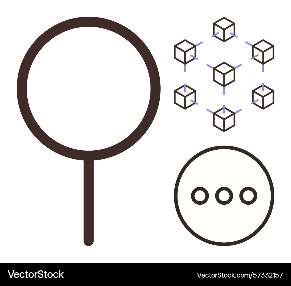 Data examination and blockchain connectivity Data examination and blockchain connectivity vector image