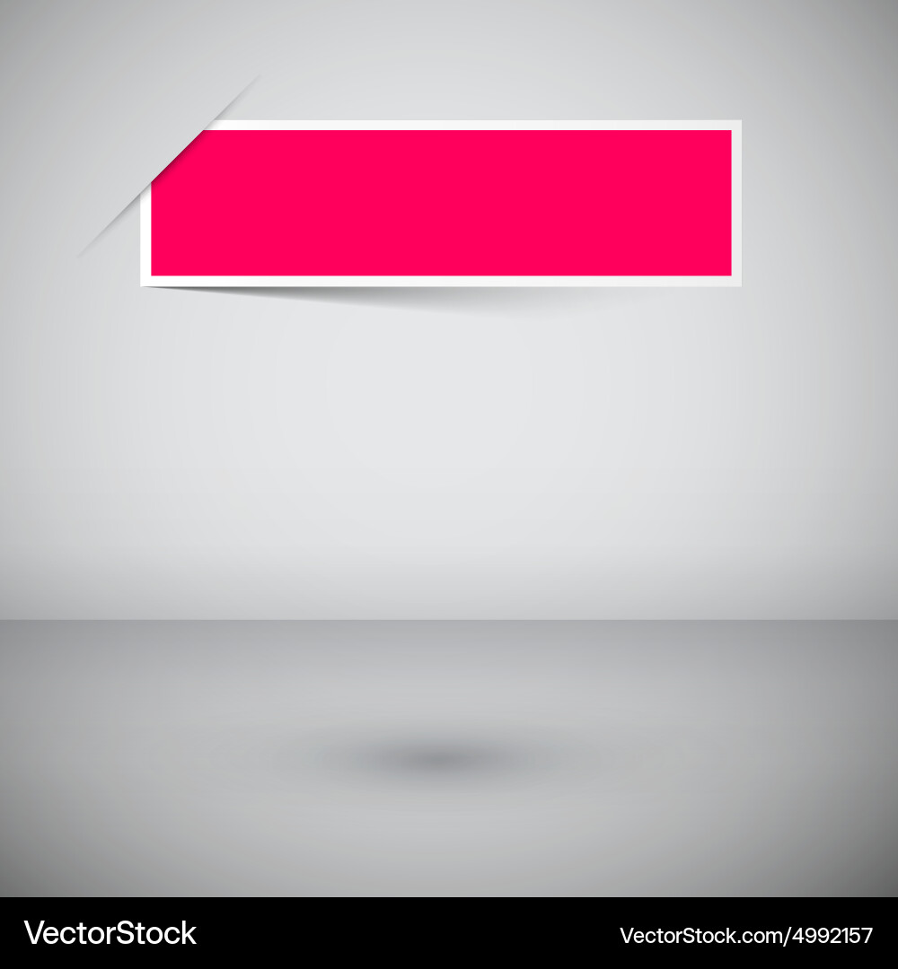 Empty frame template - pink label on abstract 3d vector image