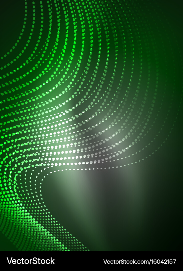 Glowing wave created with particles on dark color vector image