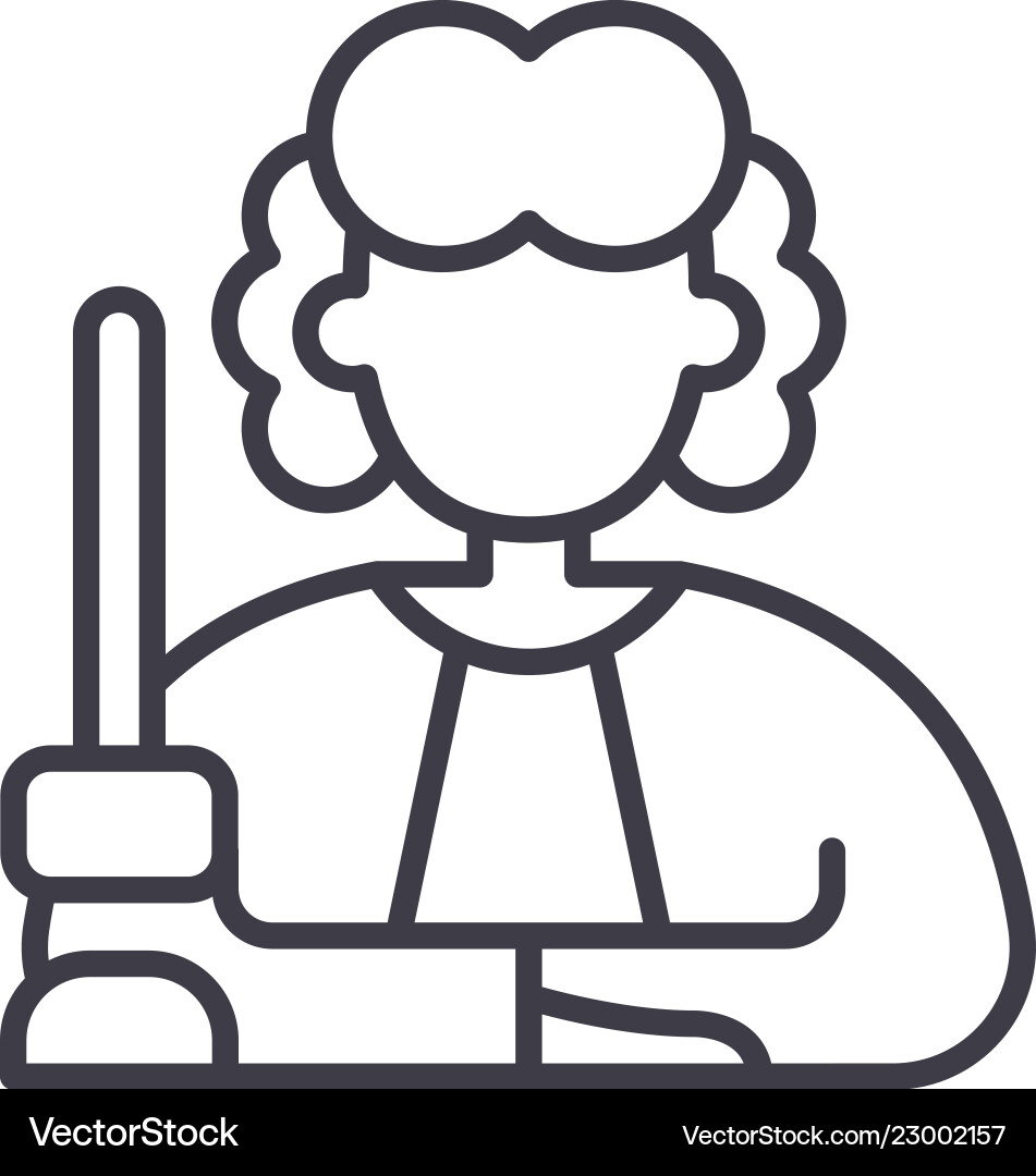 Judge line icon concept linear Vector Image