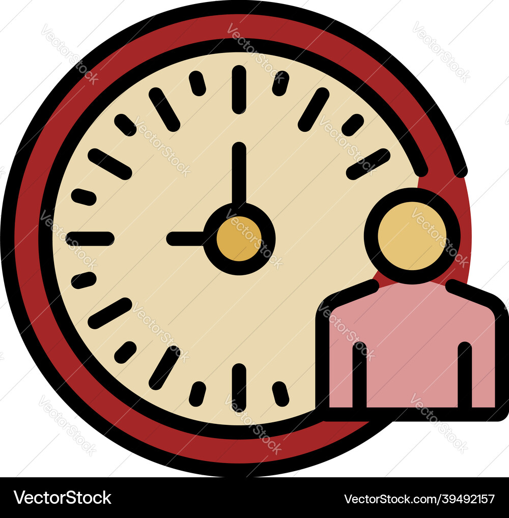 Lecture time clock icon color outline Lecture time clock icon color outline vector image