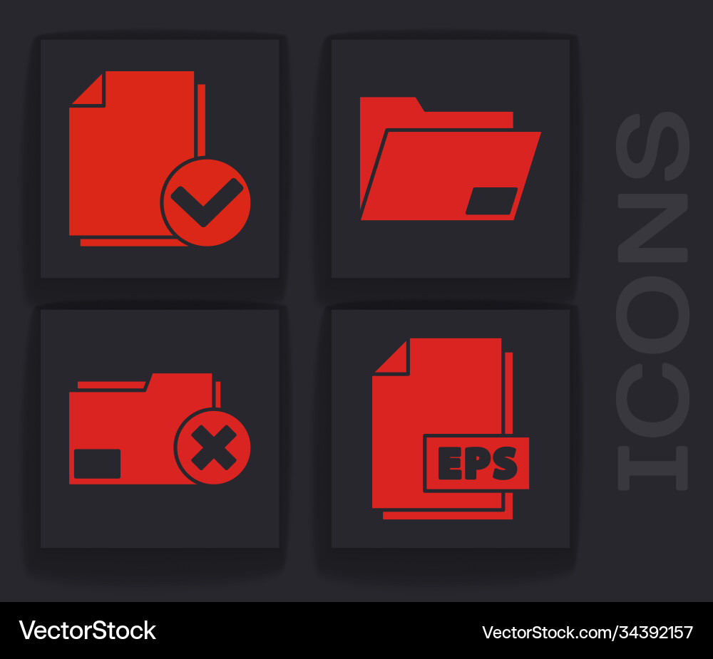 Set eps file document and check mark Set eps file document and check mark vector image