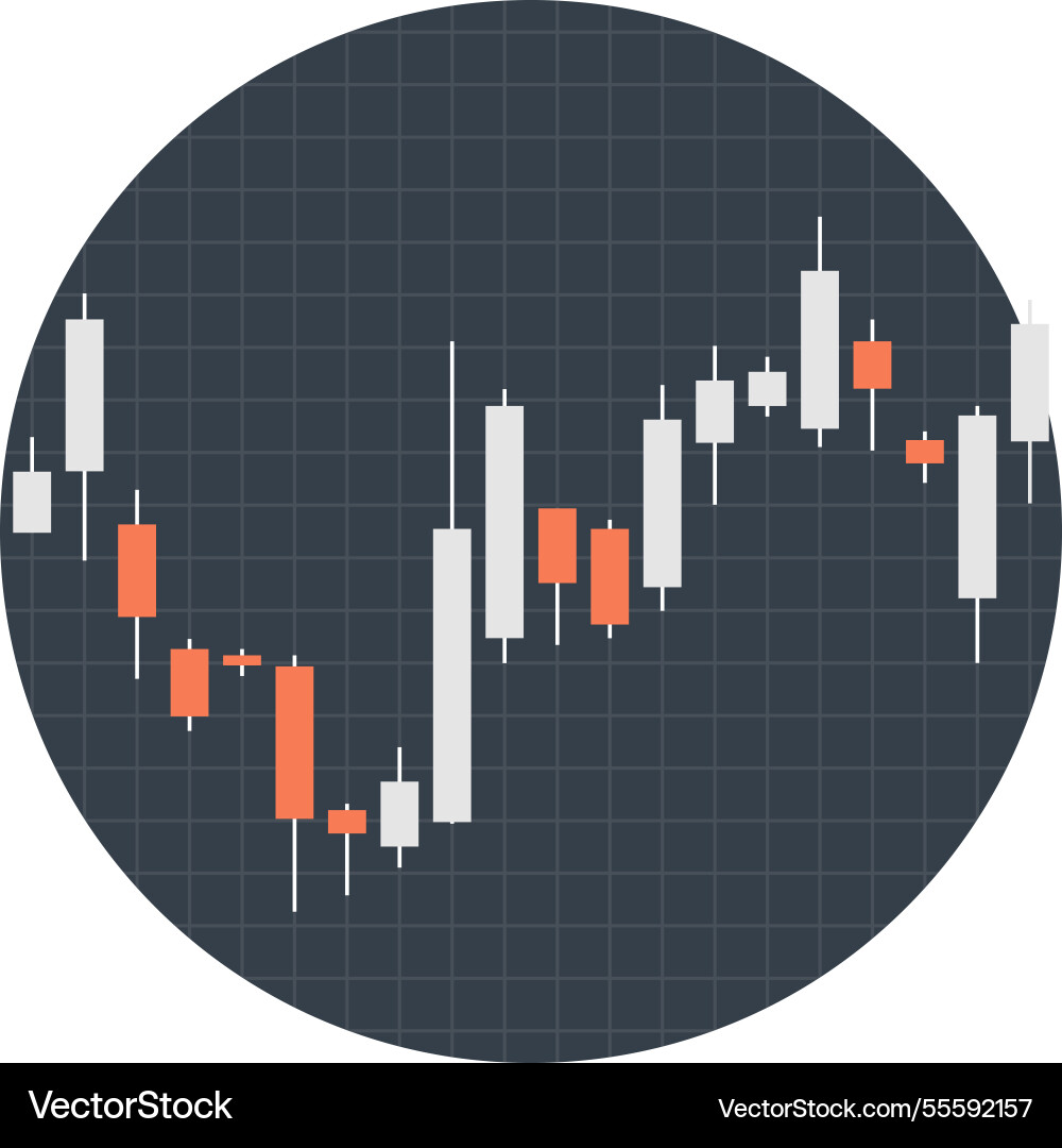 Stock market flat web icon Royalty Free Vector Image