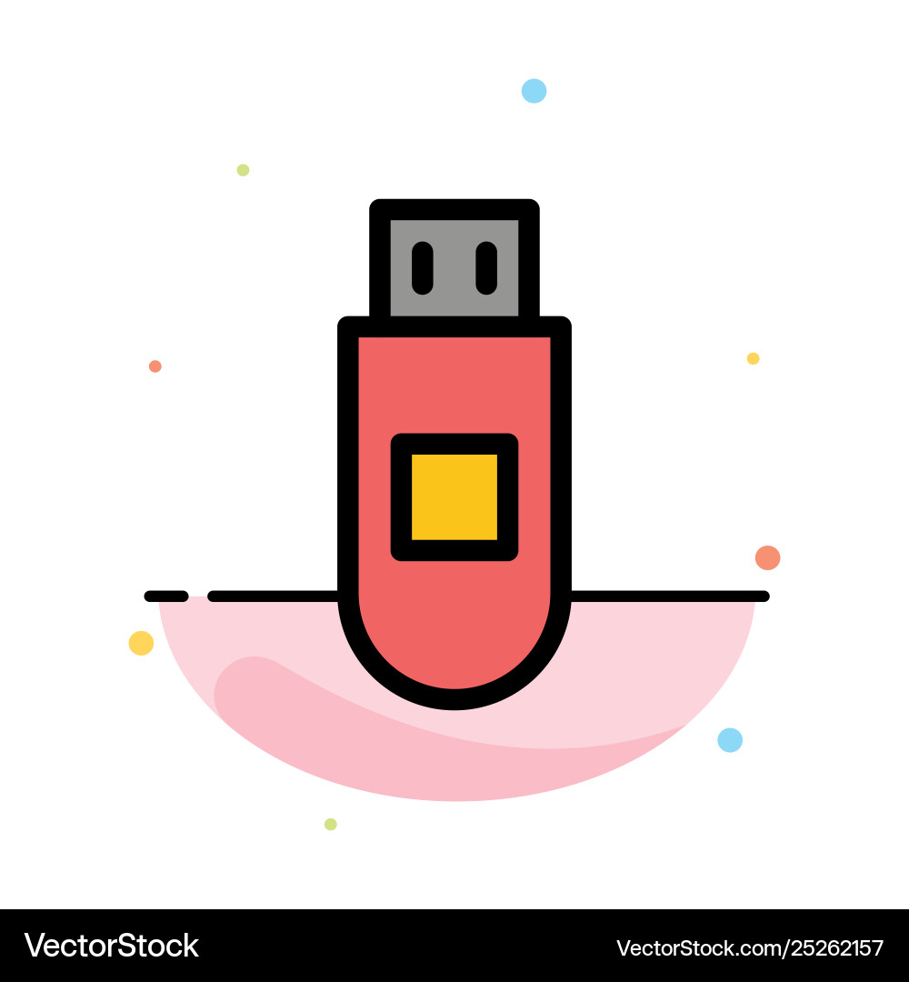 Usb storage data abstract flat color icon template Usb storage data abstract flat color icon template Vector Image