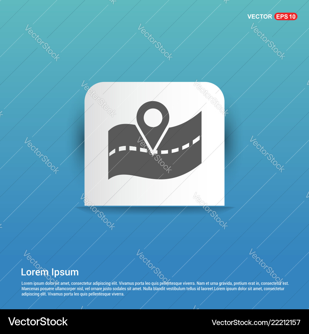 Web map pointer - blue sticker button vector image