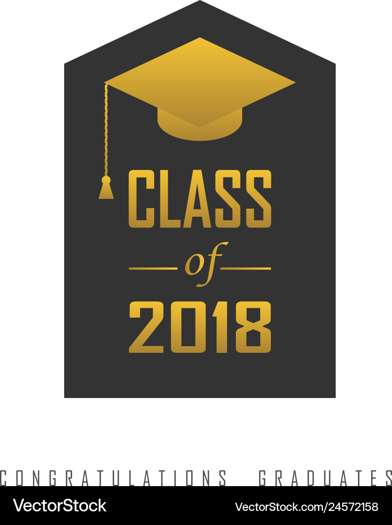 A graduating class in 2018 graphics gold elements A graduating class in 2018 graphics gold elements vector image
