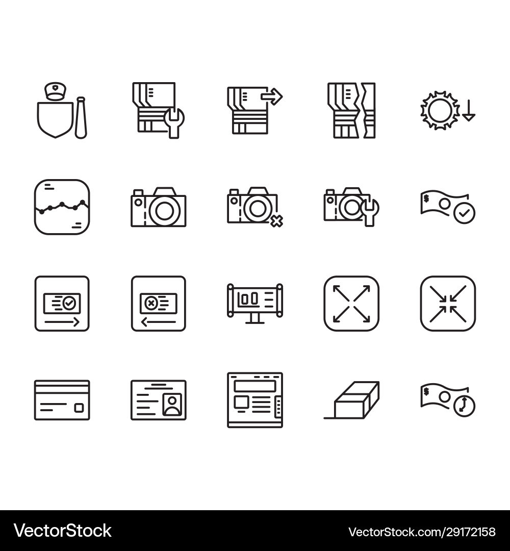 Application icon set design line style part 9 Application icon set design line style part 9 vector image