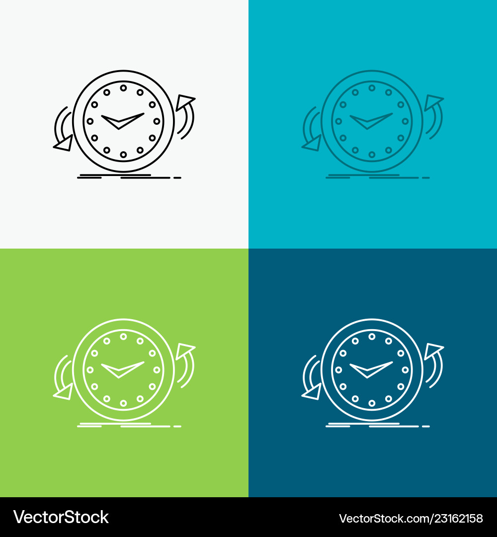 Backup clock clockwise counter time icon over Backup clock clockwise counter time icon over Vector Image