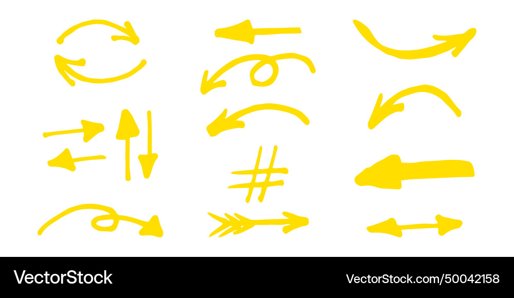 Brushes and elements for notes highlighting text Vector Image