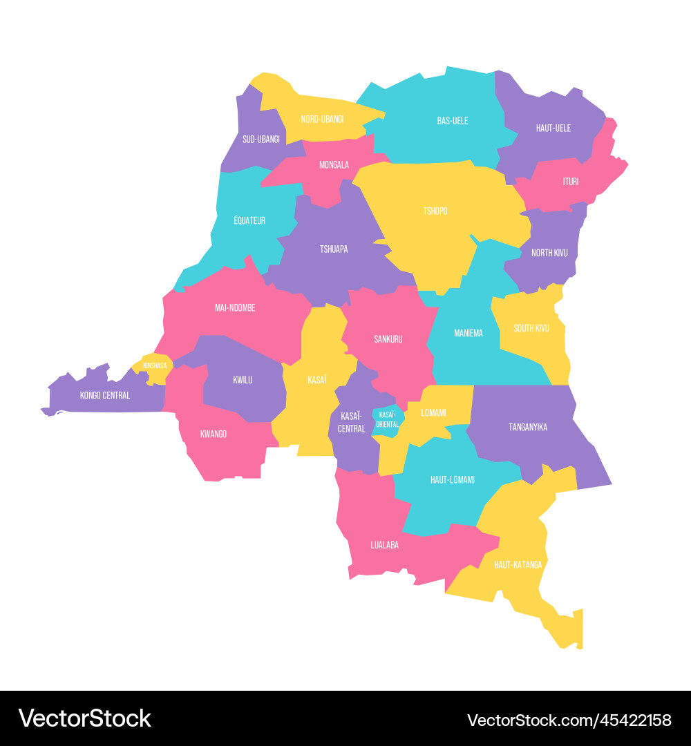 Democratic republic of the congo political map Vector Image