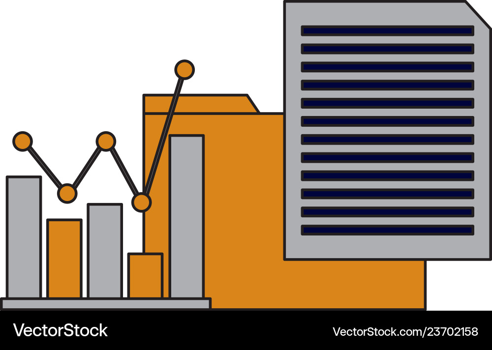 Folder file data chart Vector Image