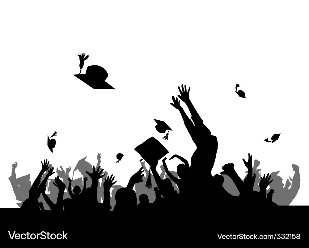 Graduation Celebration Silhouette Vector Image