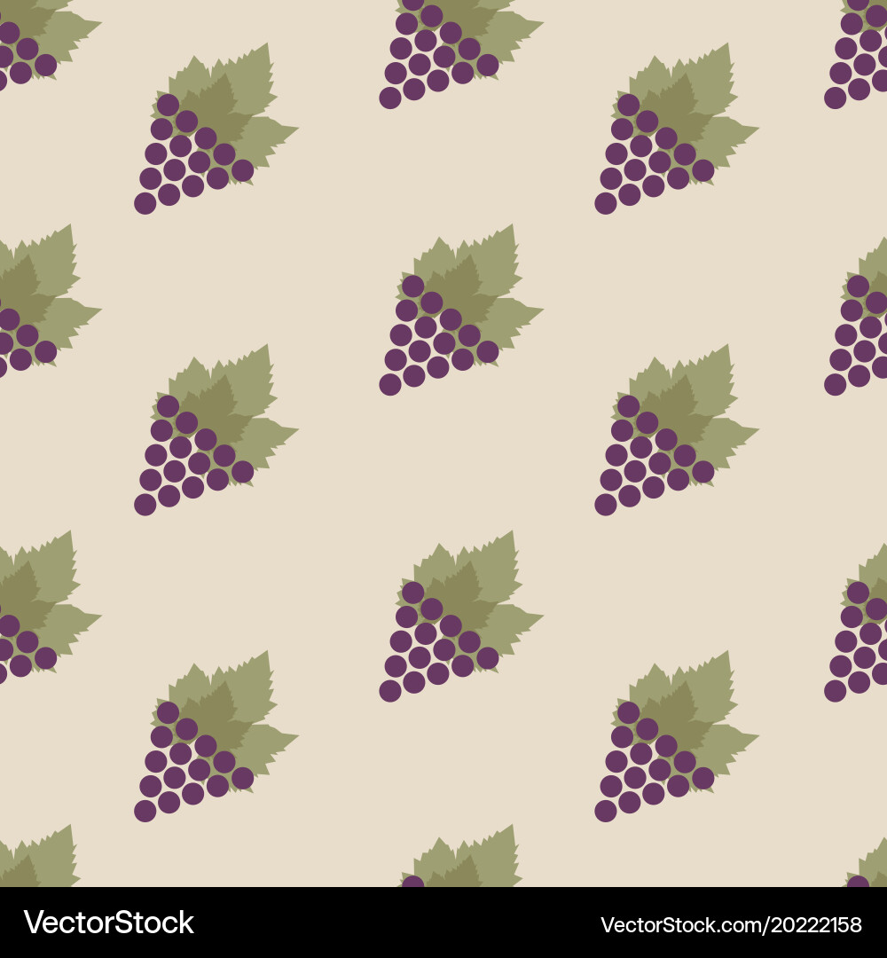 Grapes and Leaves Seamless Pattern vector image