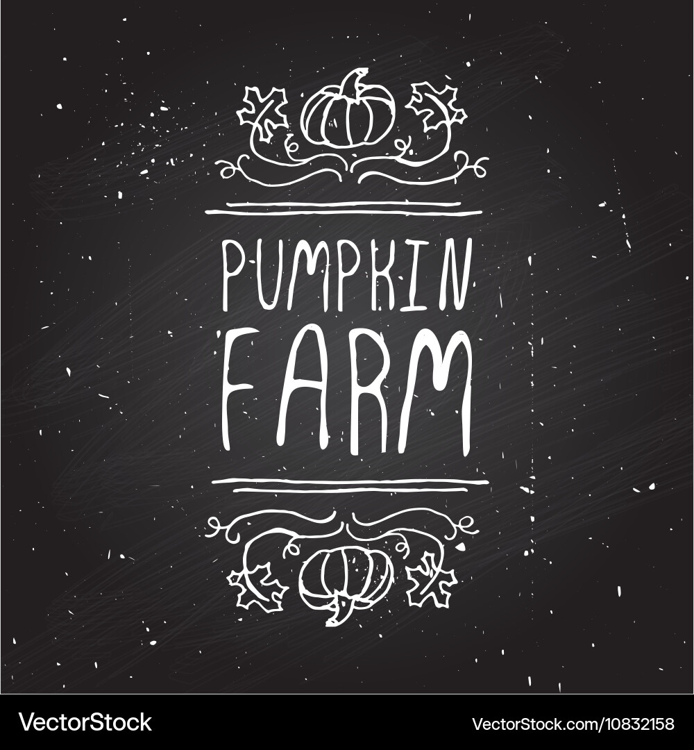 Handdrawn autumn element with text vector image