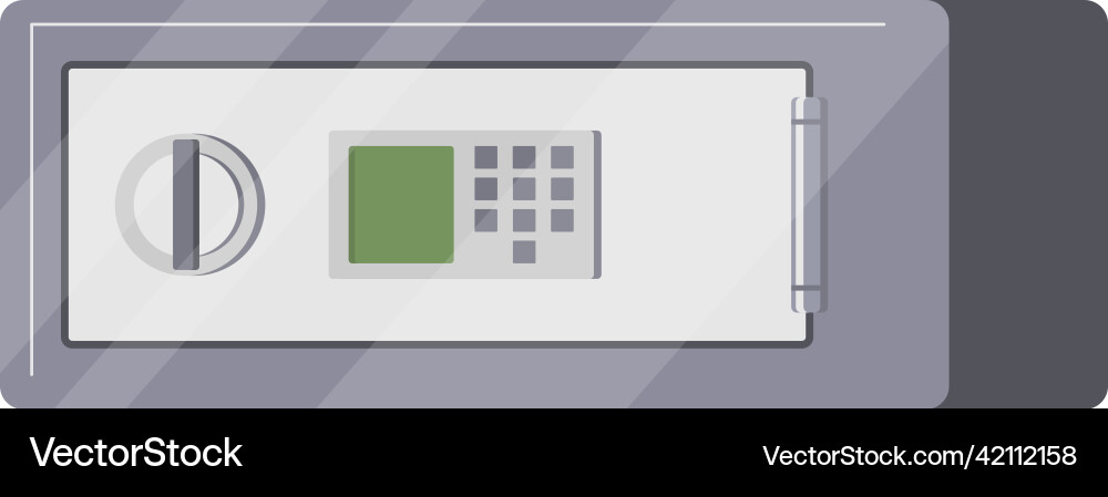 Horizontal metallic safe with digital lock display Horizontal metallic safe with digital lock display vector image