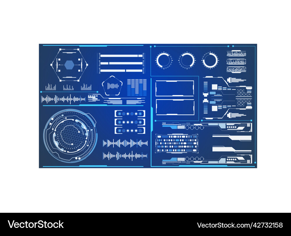Hud abstract futuristic elements ui interface set Hud abstract futuristic elements ui interface set vector image