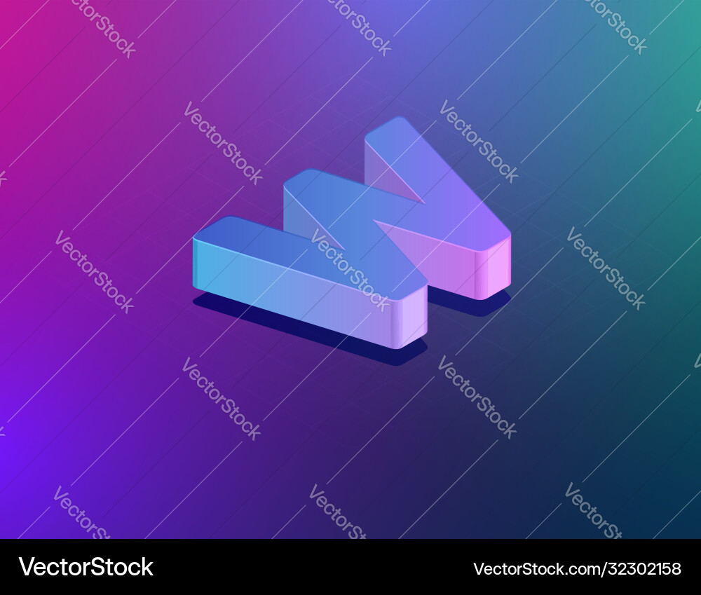 Isometric Tech Font 'W' Character vector image