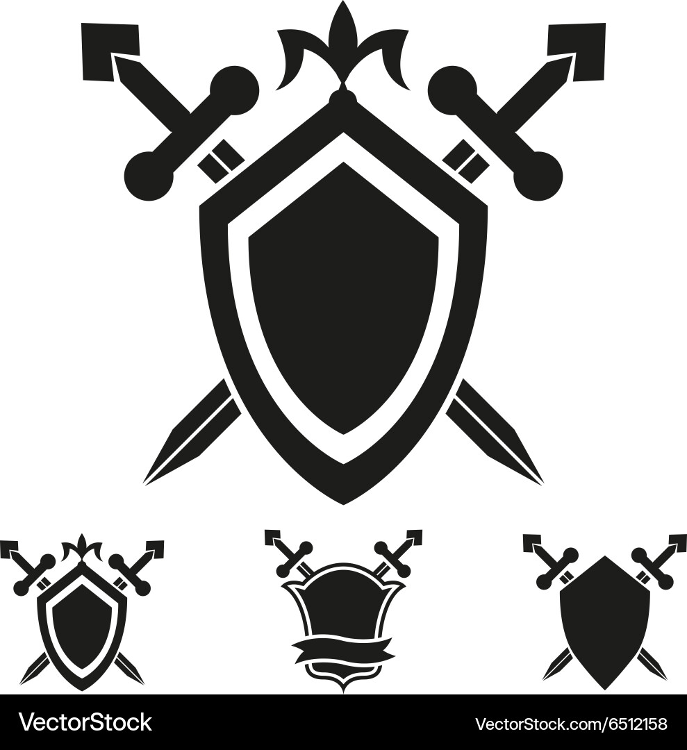 Knight Shield Templates vector image