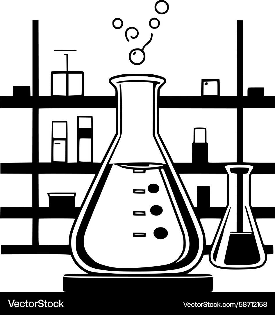 Lab flask experiment Vector Image