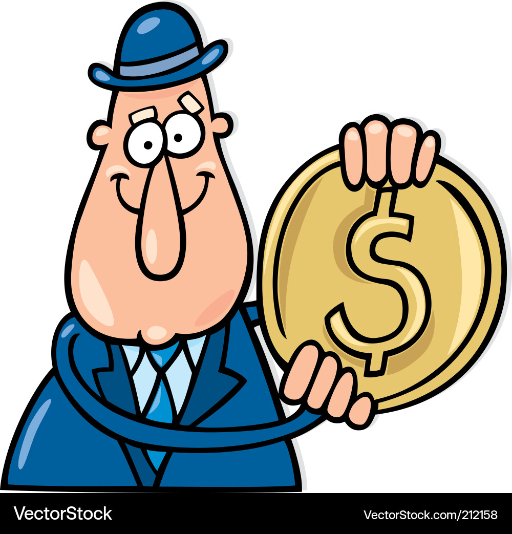 Man with dollar coin Vector Image