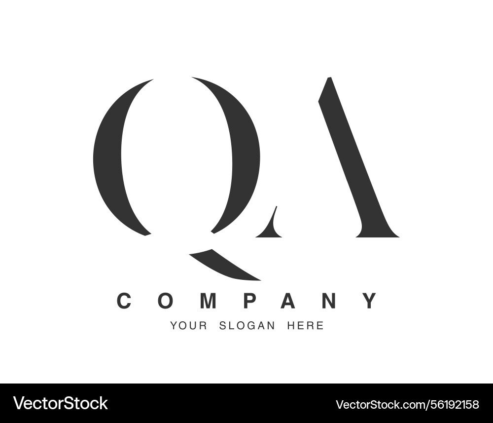 Qa logo design initial letter q and a serif font Qa logo design initial letter q and a serif font vector image