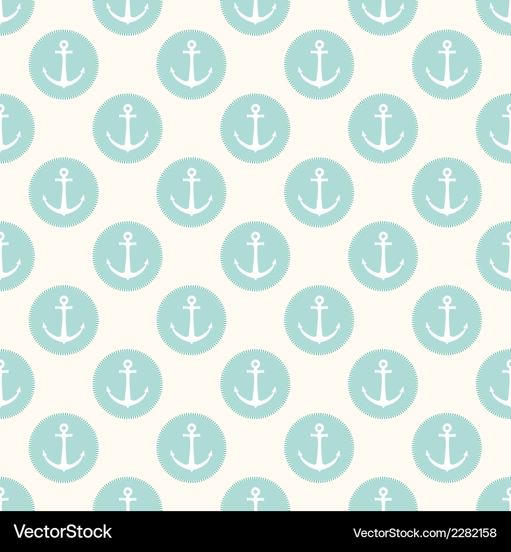 Seamless retro pattern with anchors vector image