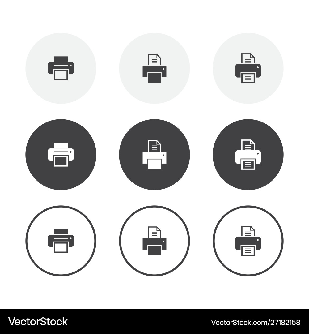 Simple Printer Icon Set vector image