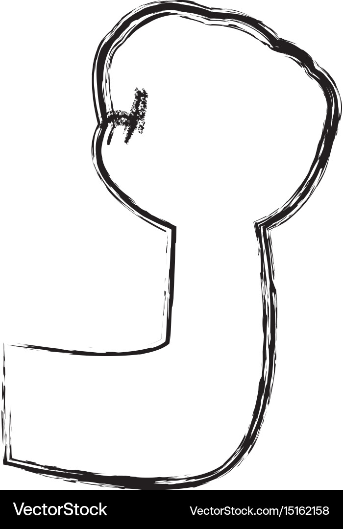 Sketch arm hand fist boy icon Vector Image
