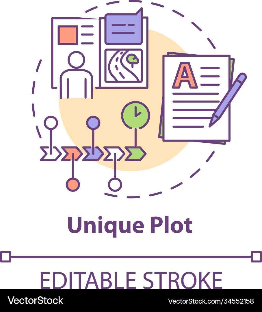 Unique plot concept icon Unique plot concept icon Vector Image