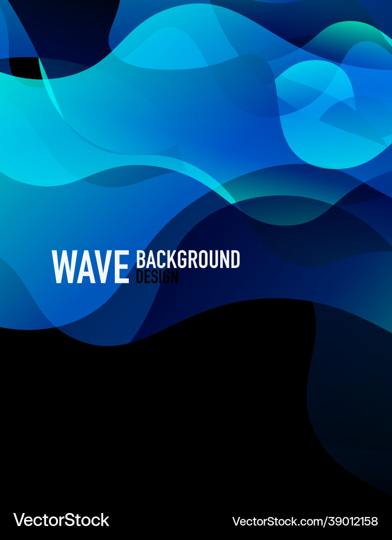 Vertical fluid gradient wave abstract background Vector Image