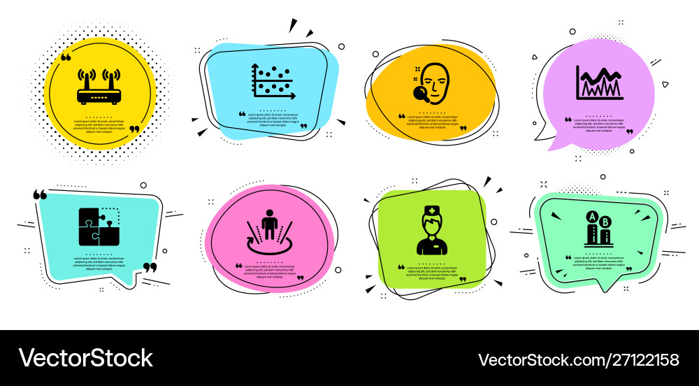 Wifi augmented reality and puzzle icons set Wifi augmented reality and puzzle icons set Vector Image