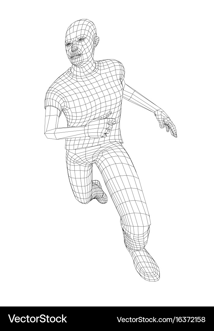 Wire frame running man Vector Image