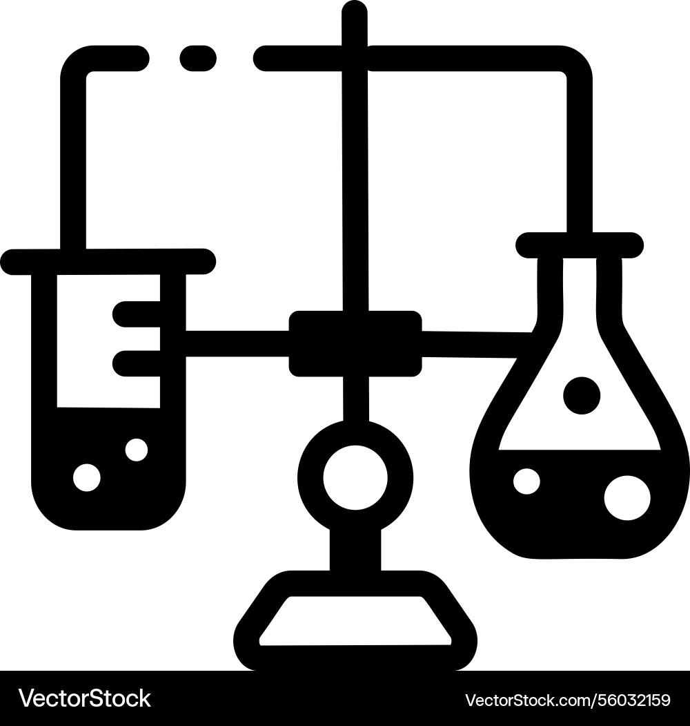 A line style icon of lab experiment setup vector image