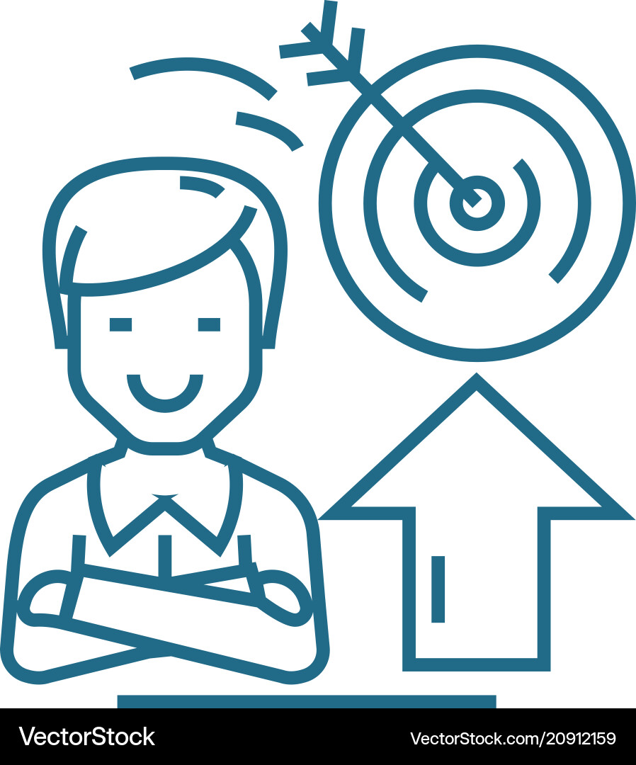Ambitious objectives linear icon concept Ambitious objectives linear icon concept vector image