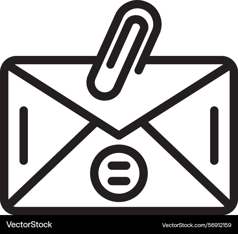 Attachment linear style icon design vector image