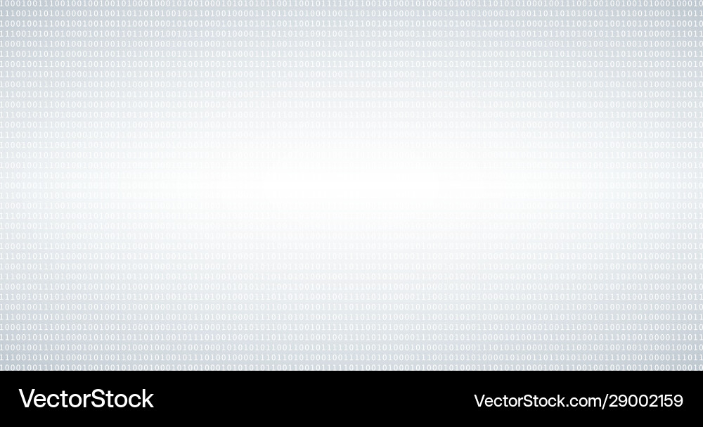 Binary code black and white background vector image